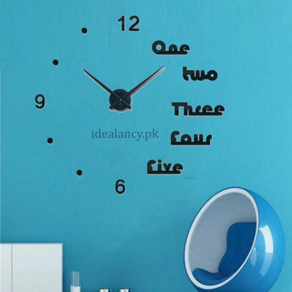 3D Diy Wall Clock Acrylic Self Adhesive